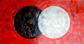 Yin & Yang on Orange Towel