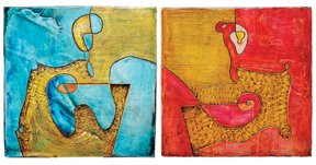 He on the Left, She on the Right